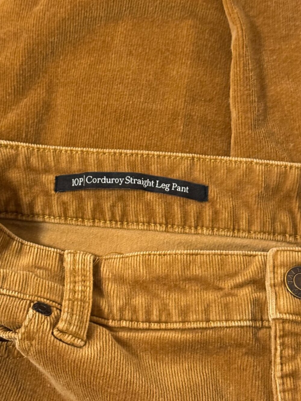 Talbots Pants Womens 10P Corduroy Straight Leg Petite Mustard Brown Classic - Picture 5 of 10